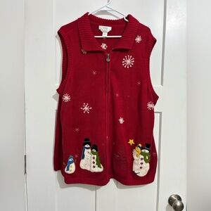 CJ Banks Snowman Vest 2X